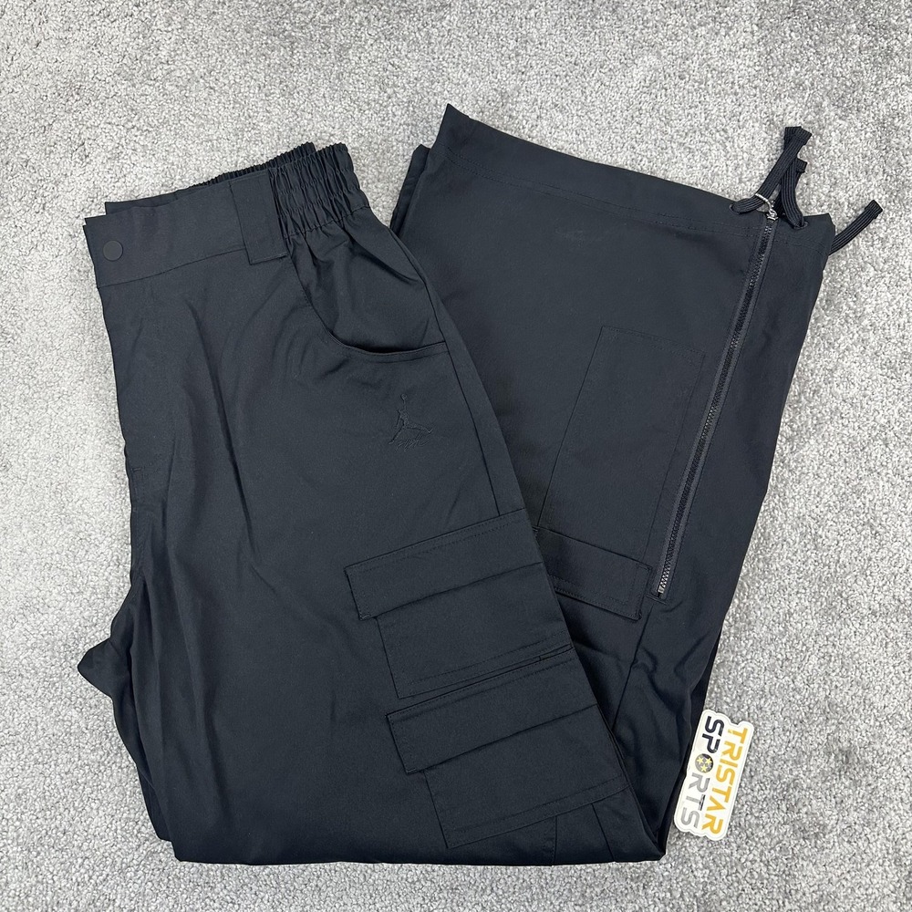 Jordan Flight Pants Womens Medium Black Loose Fit Wide Leg Cargo DZ3349-010